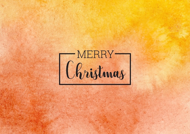 Feliz navidad abstracto fondo acuarela amarillo y rojo