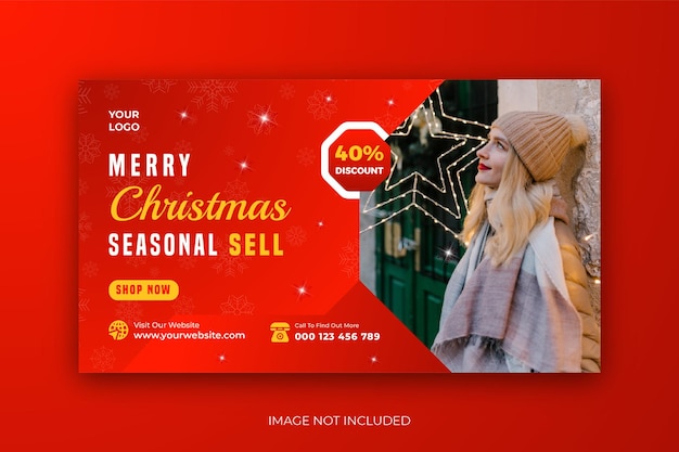 Feliz navidad año nuevo venta de moda página de inicio diseño de plantilla de banner web