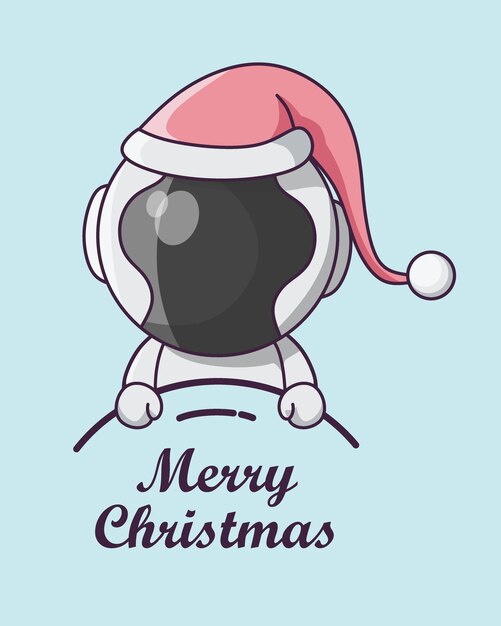 Vector feliz navidad astronauta planeta