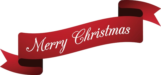 Feliz Navidad Bandera de cinta roja