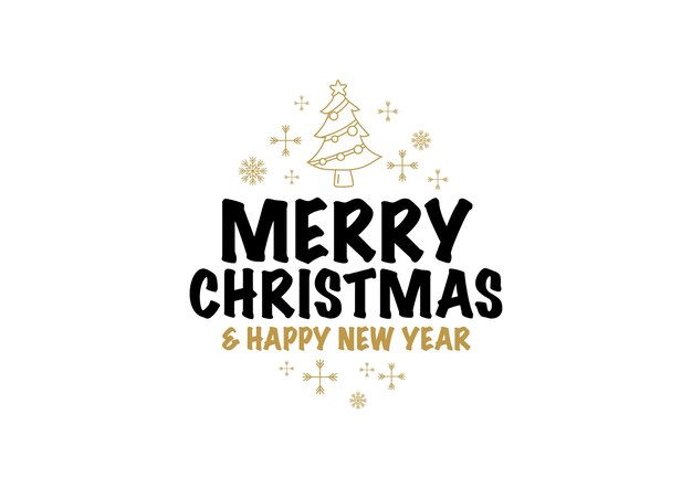 Feliz Navidad con banner de arte de garabatos