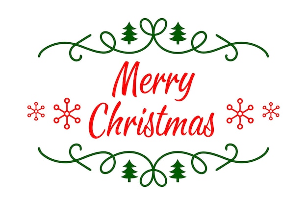Feliz Navidad caligrafía arte de ilustración vectorial