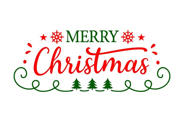 Feliz Navidad caligrafía ilustración de arte vectorial