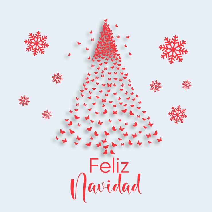 Feliz Navidad cartel español, Feliz Navidad feliz navidad fondo rojo y blanco, feliz x mas
