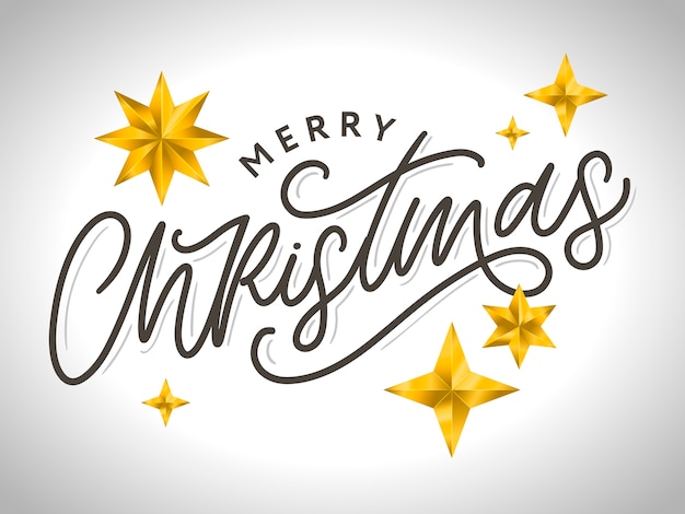 Feliz Navidad Cartel hermoso de la tarjeta de felicitación con la palabra del texto negro de la caligrafía.