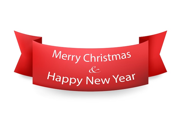 Feliz Navidad cinta curva roja