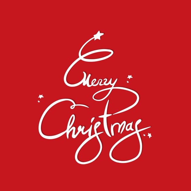 Feliz navidad conjunto caligrafía de letras a mano aislada sobre fondo blanco elemento de ilustración de vacaciones de vector caligrafía de script de feliz navidad