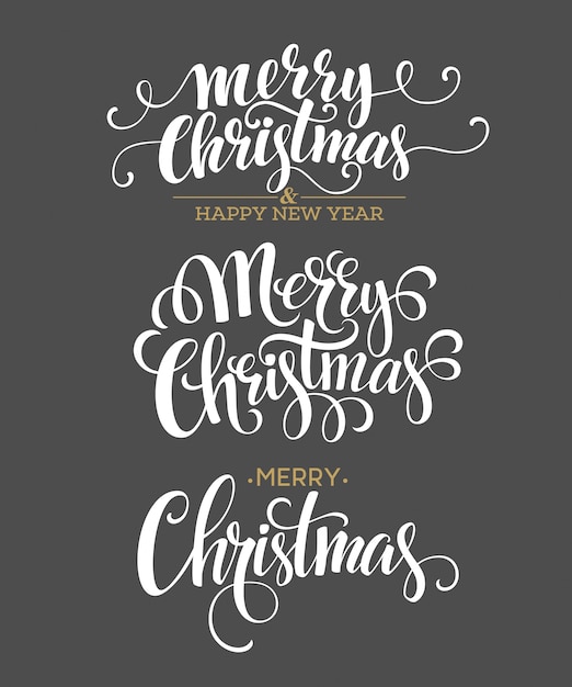 Feliz Navidad conjunto de letras, tarjeta de felicitación