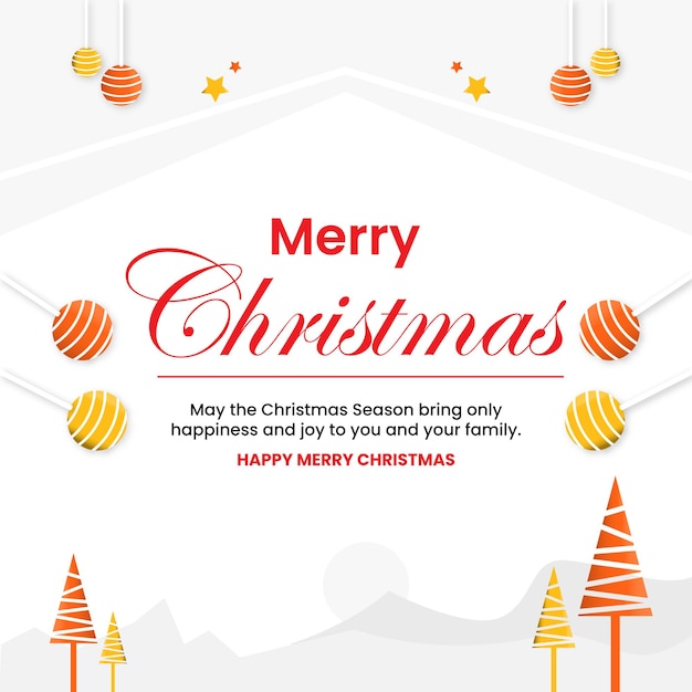 Feliz Navidad Deseo de redes sociales plantilla de diseño de publicaciones