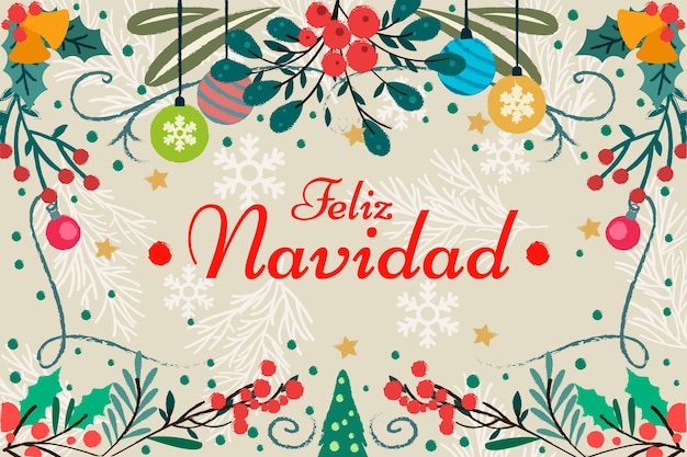 Feliz navidad dibujados a mano