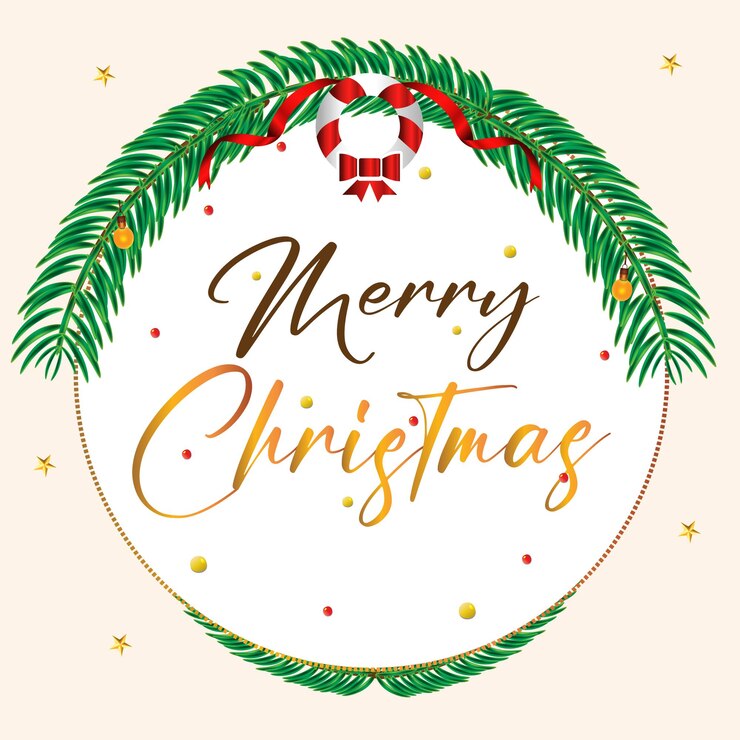 Feliz Navidad con diseño elegante y fondo verde.