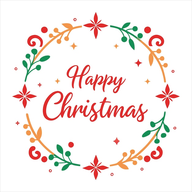 Feliz Navidad Diseño de Fronteras Arte vectorial