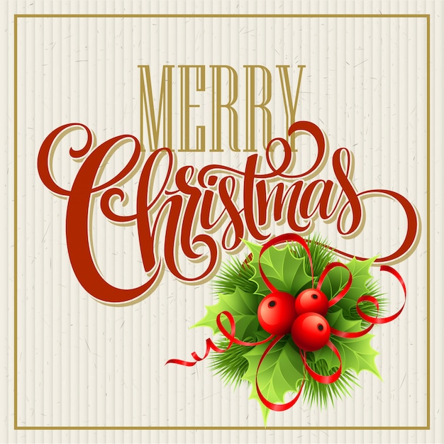Feliz Navidad diseño de letras, tarjeta de felicitación