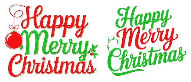 Feliz Navidad diseño de paquete de tipografía creativa