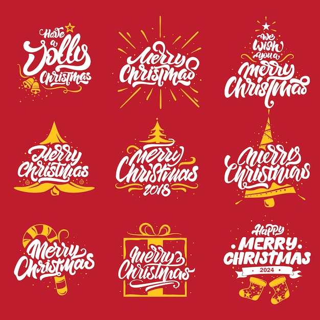 Feliz navidad diseños de letras