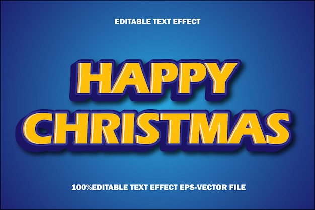 Feliz Navidad Efecto De Texto Editable Estilo Degradado De Relieve 3D