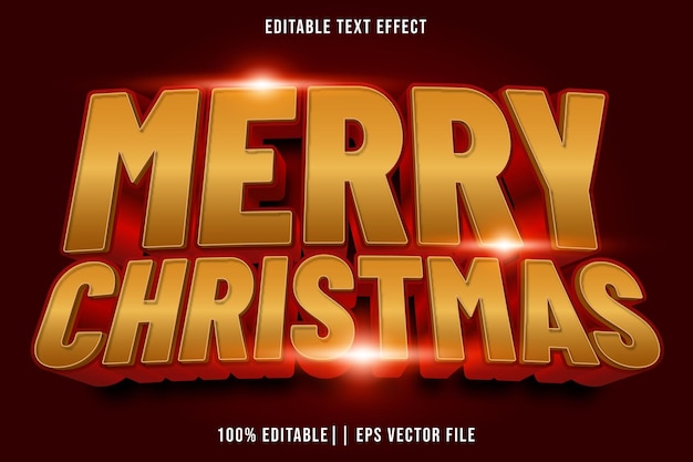 Feliz Navidad Efecto de texto editable Estilo de gradiente 3D