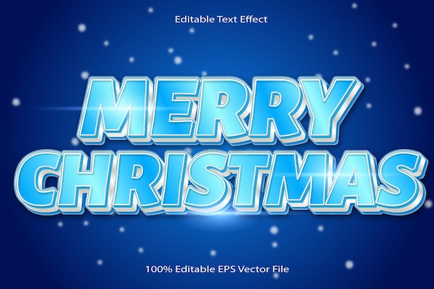 Feliz Navidad Efecto de texto editable Estilo de gradiente de dibujos animados en relieve