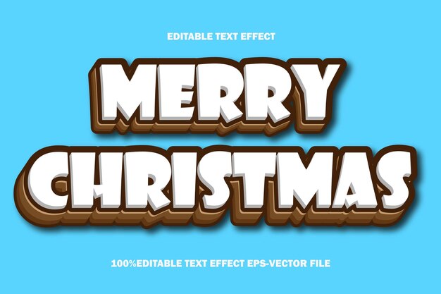 Feliz Navidad Efecto de texto editable Estilo de gradiente en relieve 3D