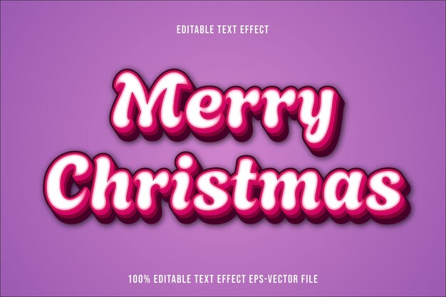Feliz Navidad Efecto de texto editable Estilo de gradiente en relieve 3D