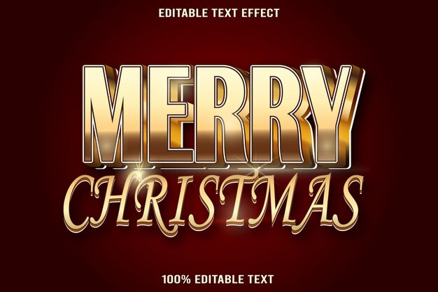 Feliz Navidad efecto de texto editable estilo de lujo en relieve 3D