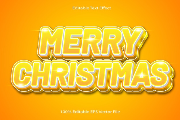 Feliz Navidad Efecto De Texto Editable Realzar Estilo Degradado De Dibujos Animados
