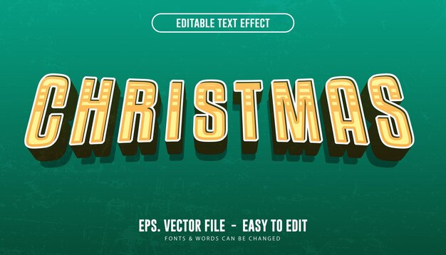 Feliz Navidad Efecto de texto editable
