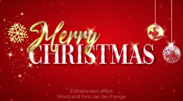 Feliz Navidad efecto de texto vectorial editable