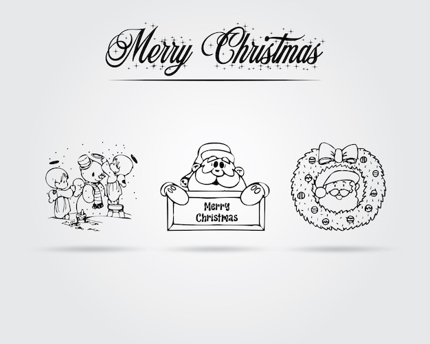Feliz Navidad Elementos vectoriales Diseño eps ilustrador