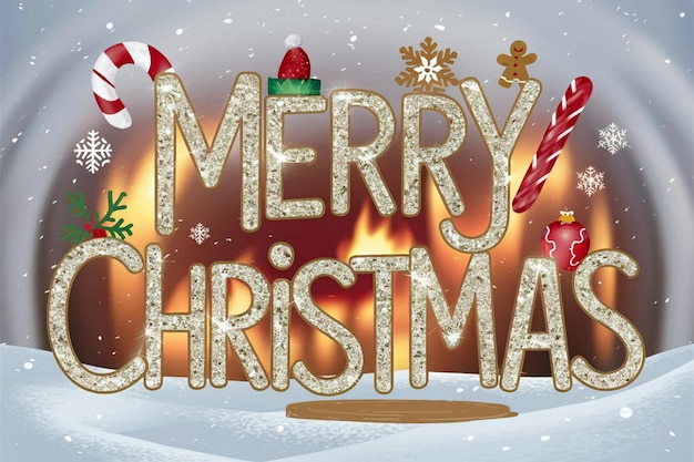Feliz Navidad escritas a mano letras vintage Navidad y año nuevo holly berry y abeto brunches