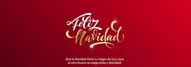 Feliz Navidad en español Buena Navidad Letra de caligrafía moderna en la pegatina para los saludos de la temporada Fondo vectorial