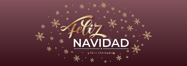 Feliz Navidad en español Buena Navidad Letra de caligrafía moderna en la pegatina para los saludos de la temporada Fondo vectorial