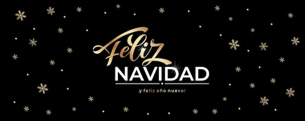 Feliz Navidad en español Buena Navidad Letra de caligrafía moderna en la pegatina para los saludos de la temporada Fondo vectorial