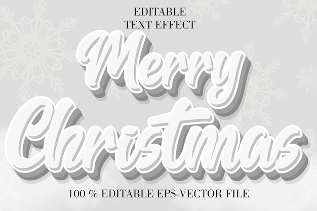Feliz Navidad estilo de relieve 3D editable