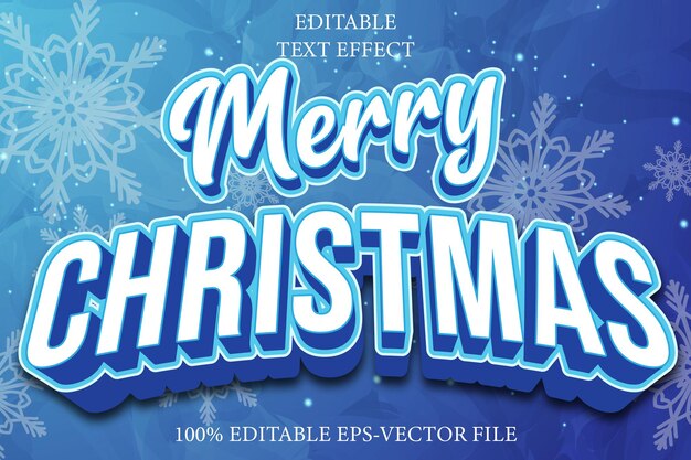 Feliz Navidad estilo de relieve 3D editable