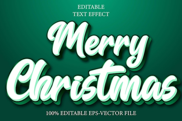 Feliz Navidad estilo de relieve 3D editable