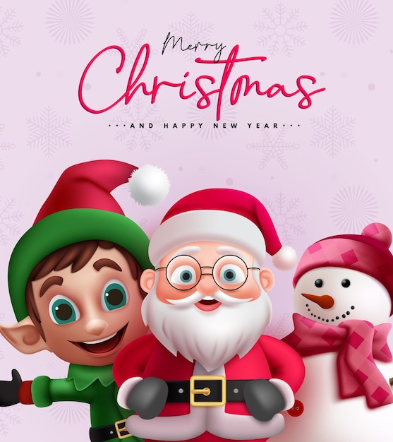 Feliz Navidad felicitación de texto diseño vectorial tarjeta de felicitación de Navidad con renos de Santa Claus
