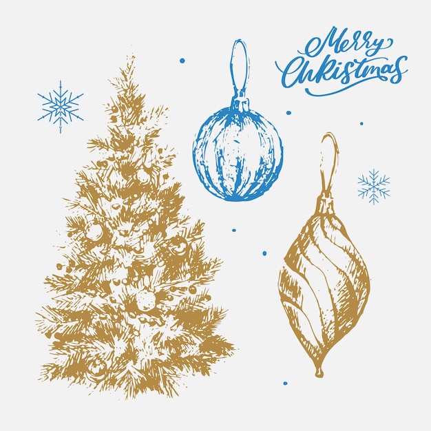 Feliz Navidad Feliz Año Nuevo 2023 Conjunto de tipografía Vector logo emblemas diseño de texto Utilizable para pancartas tarjetas de felicitación regalos, etc.