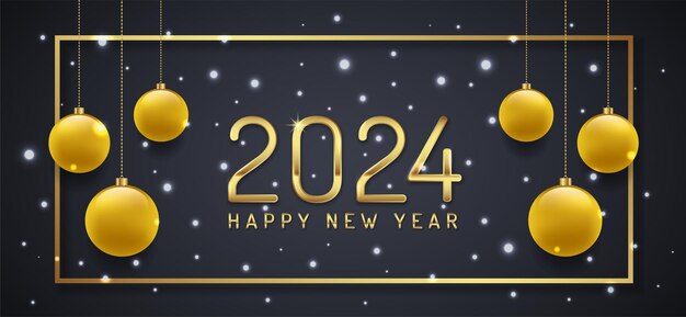 Feliz Navidad y feliz año nuevo 2024 plantilla de pancarta