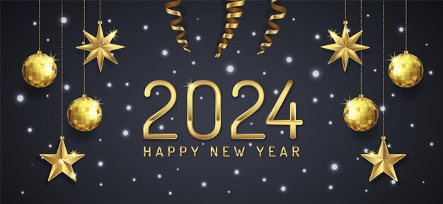 Feliz Navidad y feliz año nuevo 2024 plantilla de pancarta