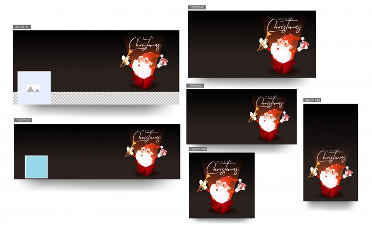 Vector feliz navidad y feliz año nuevo conjunto de redes sociales.