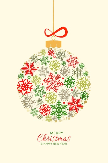 Feliz Navidad y Feliz Año Nuevo con copos de nieve de fondo