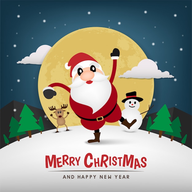 Feliz Navidad y feliz año nuevo diseño de pancarta