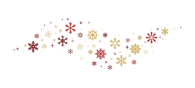Feliz Navidad y Feliz Año Nuevo Diseño de tarjetas de felicitación con borde de copos de nieve Vector EPS 10