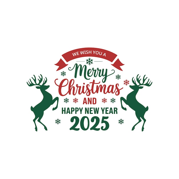 Feliz Navidad y feliz año nuevo diseño vectorial
