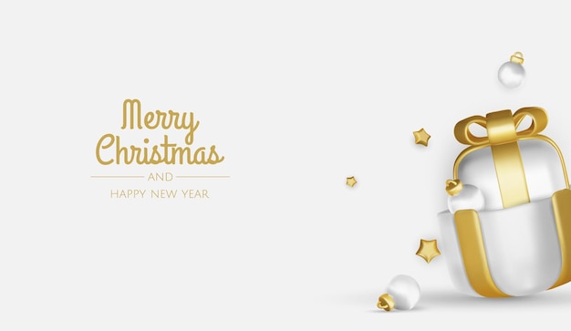 Feliz Navidad y feliz año nuevo fondo árbol de Navidad cajas de regalos bolas de Navidad elemento de Navidad para pancartas web diseño de plantillas de tarjetas de felicitación
