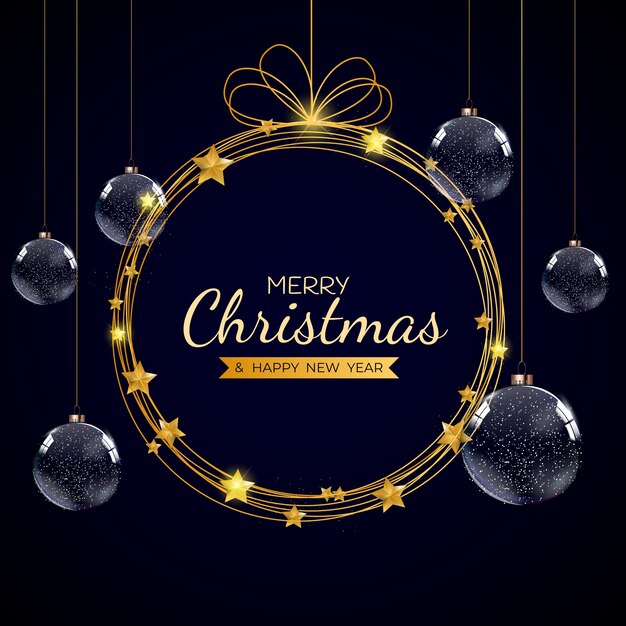 Feliz Navidad y feliz año nuevo fondo de plantilla de vacaciones.
