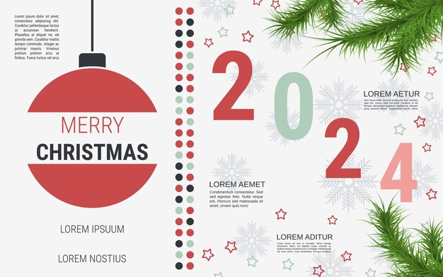 Feliz Navidad y Feliz Año Nuevo fondo vectorial de estilo minimalista