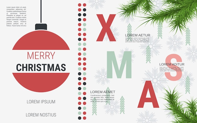 Feliz Navidad y Feliz Año Nuevo fondo vectorial de estilo minimalista