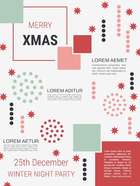 Feliz Navidad y Feliz Año Nuevo ilustración vectorial de estilo minimalista